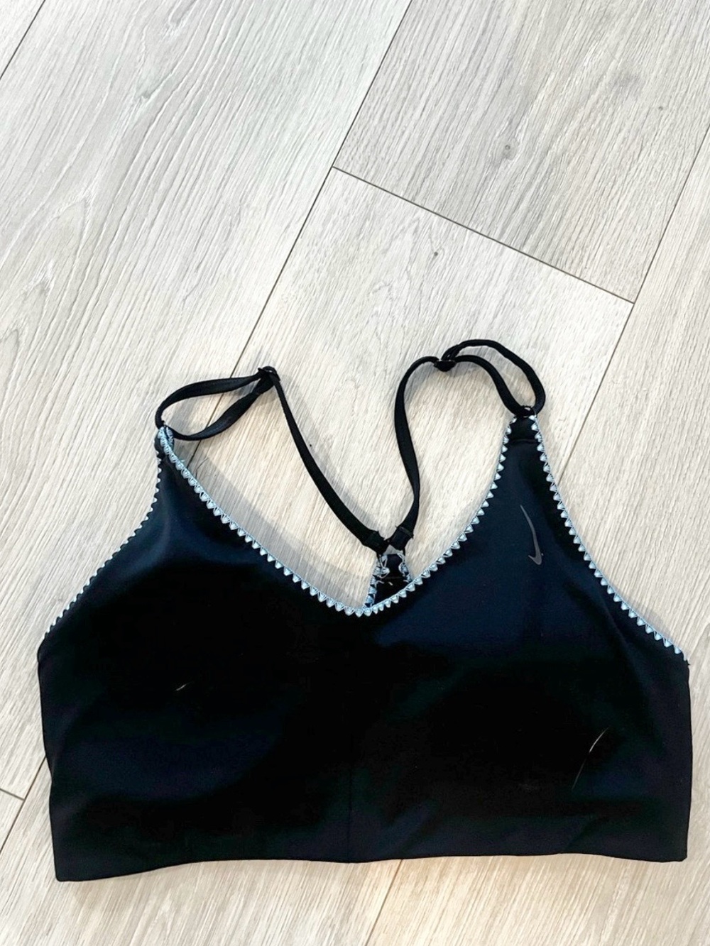 Nike Black Sports Bralette with Light Blue Trim